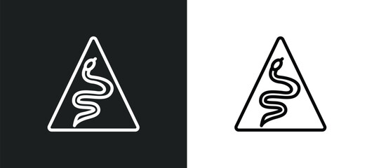 Poster - snake icon isolated in white and black colors. snake outline vector icon from signs collection for web, mobile apps and ui.