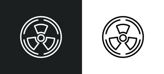 Poster - radioactive icon isolated in white and black colors. radioactive outline vector icon from signs coll