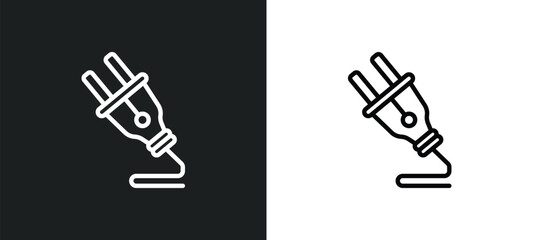 Poster - plug icon isolated in white and black colors. plug outline vector icon from signs collection for web