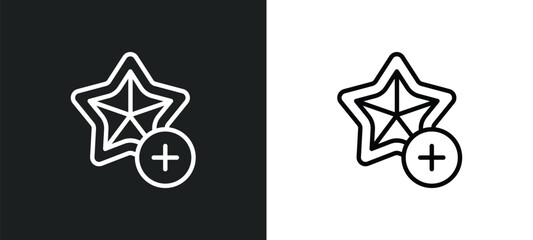 Poster - favourite star icon isolated in white and black colors. favourite star outline vector icon from sign