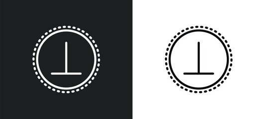 Poster - perpendicular icon isolated in white and black colors. perpendicular outline vector icon from signs collection for web, mobile apps and ui.