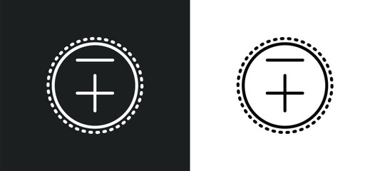 Poster - less plus icon isolated in white and black colors. less plus outline vector icon from signs collection for web, mobile apps and ui.
