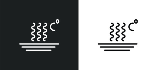Poster - heat icon isolated in white and black colors. heat outline vector icon from signs collection for web, mobile apps and ui.