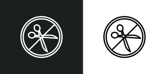Poster - no cut icon isolated in white and black colors. no cut outline vector icon from signs collection for web, mobile apps and ui.
