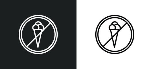 Poster - no ice cream icon isolated in white and black colors. no ice cream outline vector icon from signs co