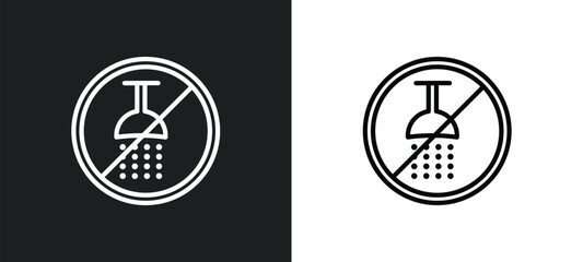 Poster - no shower icon isolated in white and black colors. no shower outline vector icon from signs collection for web, mobile apps and ui.