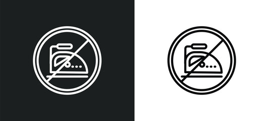 Poster - no ironing icon isolated in white and black colors. no ironing outline vector icon from signs collection for web, mobile apps and ui.