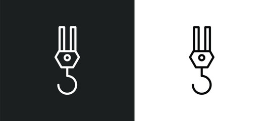 Poster - hoist icon isolated in white and black colors. hoist outline vector icon from signs collection for w