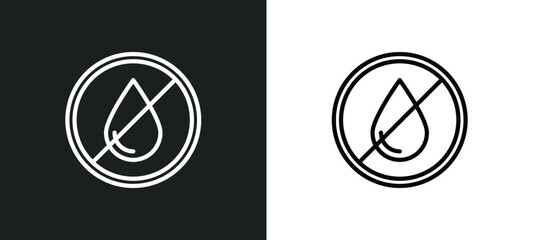Poster - no water icon isolated in white and black colors. no water outline vector icon from signs collection for web, mobile apps and ui.