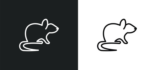 Poster - rats icon isolated in white and black colors. rats outline vector icon from signs collection for web, mobile apps and ui.