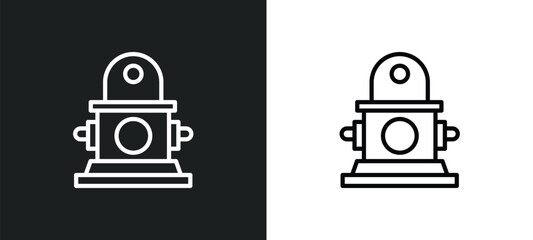 Poster - hydrant icon isolated in white and black colors. hydrant outline vector icon from signs collection for web, mobile apps and ui.