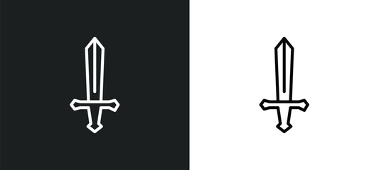 Poster - weapon icon isolated in white and black colors. weapon outline vector icon from signs collection for web, mobile apps and ui.