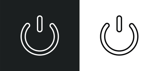 Poster - power button icon isolated in white and black colors. power button outline vector icon from signs co