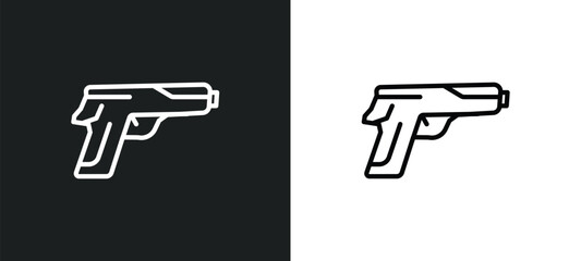 guns icon isolated in white and black colors. guns outline vector icon from signs collection for web, mobile apps and ui.