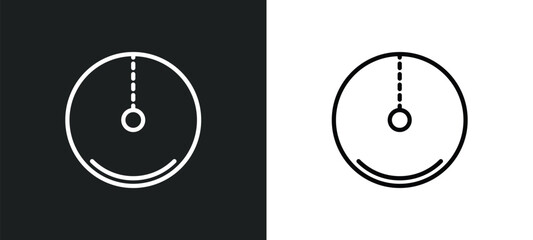 Poster - radius of circle icon isolated in white and black colors. radius of circle outline vector icon from shapes collection for web, mobile apps and ui.
