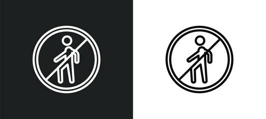 Poster - no entry icon isolated in white and black colors. no entry outline vector icon from signs collection for web, mobile apps and ui.