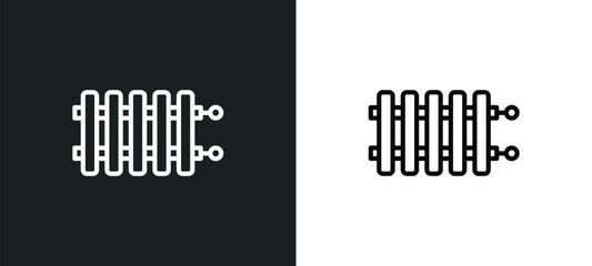 Poster - radiators icon isolated in white and black colors. radiators outline vector icon from shapes collection for web, mobile apps and ui.