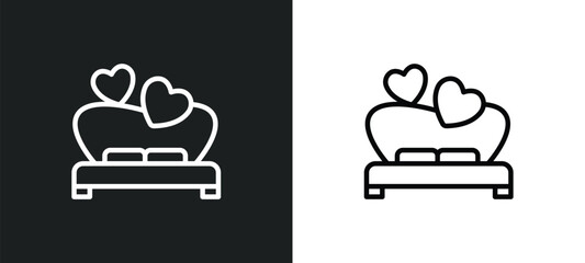 Poster - wedding night icon isolated in white and black colors. wedding night outline vector icon from shapes collection for web, mobile apps and ui.