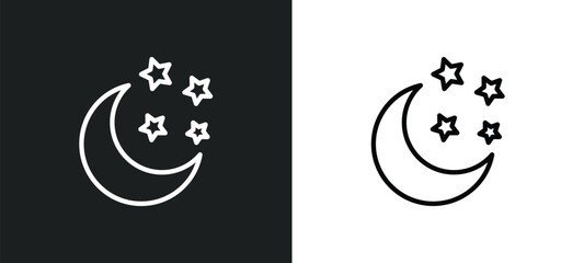 Poster - clear night icon isolated in white and black colors. clear night outline vector icon from shapes collection for web, mobile apps and ui.