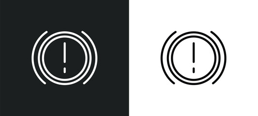 Poster - brake system warning icon isolated in white and black colors. brake system warning outline vector icon from shapes collection for web, mobile apps and ui.
