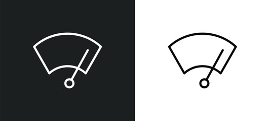 Poster - winshield wiper icon isolated in white and black colors. winshield wiper outline vector icon from shapes collection for web, mobile apps and ui.