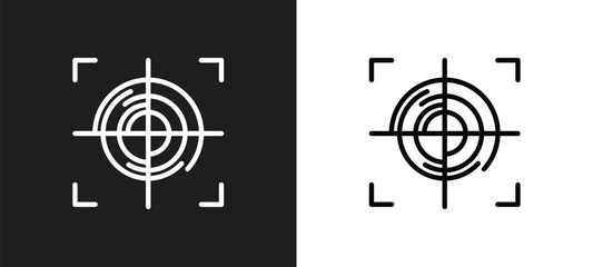Poster - focus button icon isolated in white and black colors. focus button outline vector icon from shapes collection for web, mobile apps and ui.