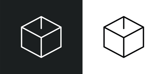 Poster - blank cube icon isolated in white and black colors. blank cube outline vector icon from shapes collection for web, mobile apps and ui.