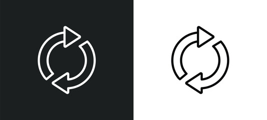 Poster - rotate circle icon isolated in white and black colors. rotate circle outline vector icon from shapes collection for web, mobile apps and ui.