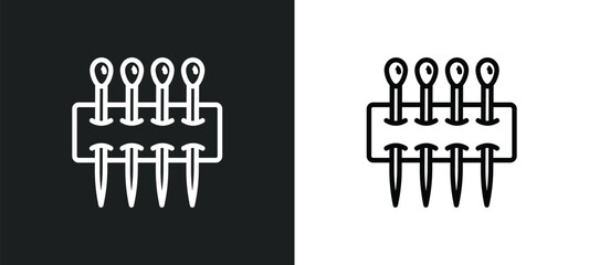Poster - of pins icon isolated in white and black colors. of pins outline vector icon from sew collection for web, mobile apps and ui.