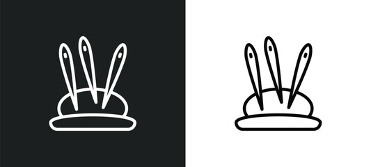 Poster - pin holder icon isolated in white and black colors. pin holder outline vector icon from sew collection for web, mobile apps and ui.