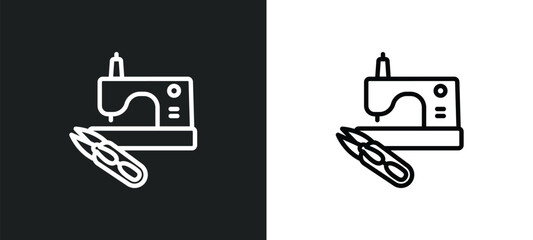 Poster - sewing clip art icon isolated in white and black colors. sewing clip art outline vector icon from se