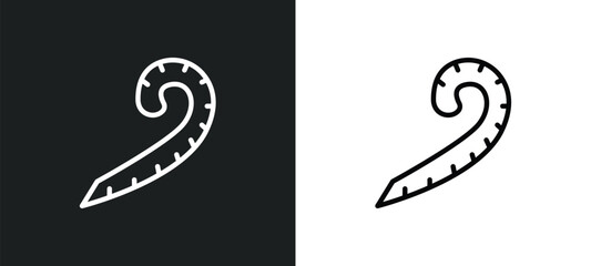 Poster - french curve icon isolated in white and black colors. french curve outline vector icon from sew collection for web, mobile apps and ui.