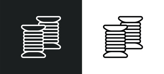 Poster - coil icon isolated in white and black colors. coil outline vector icon from sew collection for web, mobile apps and ui.