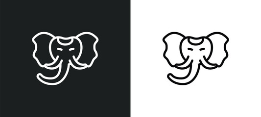 holy elephant icon isolated in white and black colors. holy elephant outline vector icon from religion collection for web, mobile apps and ui.