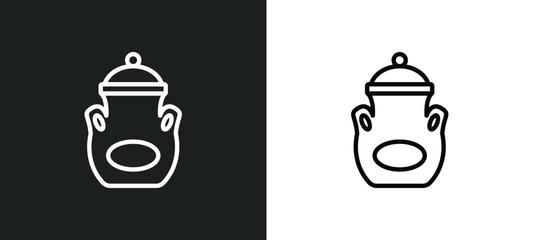 Poster - manna jar icon isolated in white and black colors. manna jar outline vector icon from religion collection for web, mobile apps and ui.