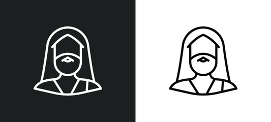 moses icon isolated in white and black colors. moses outline vector icon from religion collection for web, mobile apps and ui.