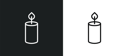 Poster - candle icon isolated in white and black colors. candle outline vector icon from religion collection for web, mobile apps and ui.