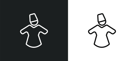 Poster - sufi mystic icon isolated in white and black colors. sufi mystic outline vector icon from religion collection for web, mobile apps and ui.