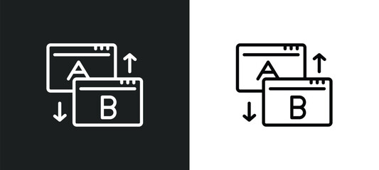Poster - testing icon isolated in white and black colors. testing outline vector icon from seo collection for web, mobile apps and ui.