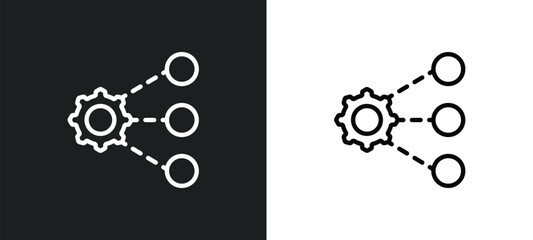 Poster - sharing icon isolated in white and black colors. sharing outline vector icon from seo collection for web, mobile apps and ui.