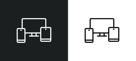 Poster - cross-platform icon isolated in white and black colors. cross-platform outline vector icon from programming collection for web, mobile apps and ui.