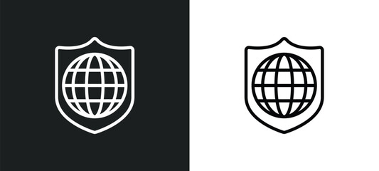 Poster - secured network icon isolated in white and black colors. secured network outline vector icon from programming collection for web, mobile apps and ui.
