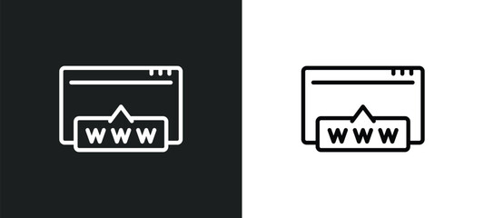 Poster - www icon isolated in white and black colors. www outline vector icon from programming collection for