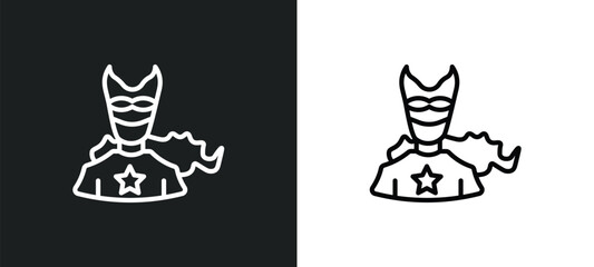 Poster - superhero icon isolated in white and black colors. superhero outline vector icon from professions collection for web, mobile apps and ui.