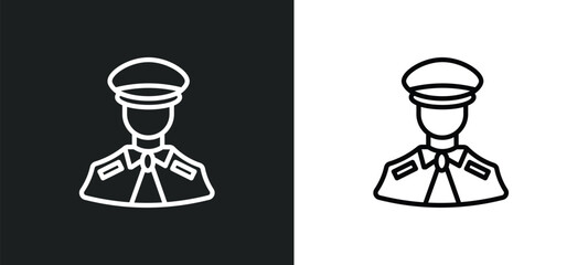 Poster - pilot icon isolated in white and black colors. pilot outline vector icon from professions collection for web, mobile apps and ui.