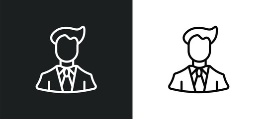 Poster - businessman icon isolated in white and black colors. businessman outline vector icon from professions collection for web, mobile apps and ui.