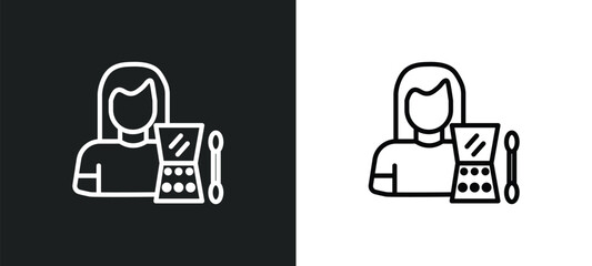 Poster - makeup artist icon isolated in white and black colors. makeup artist outline vector icon from professions & jobs collection for web, mobile apps and ui.