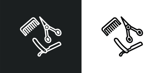 Aufkleber - barber icon isolated in white and black colors. barber outline vector icon from professions collection for web, mobile apps and ui.