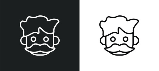 Poster - hipster smile icon isolated in white and black colors. hipster smile outline vector icon from people collection for web, mobile apps and ui.