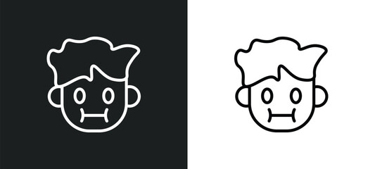 Poster - sick smile icon isolated in white and black colors. sick smile outline vector icon from people colle